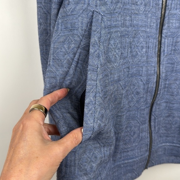 Tasso Elba Mens Graphic Knit Zip Up Jacket in Navy Blue Size XXL - Picture 5 of 8